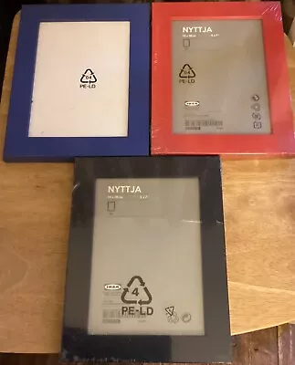 3 Sets Ikea Nyttja 13x18 Cm 5  X7  Blue Red & Black Photo Frames (New & Sealed) • £17