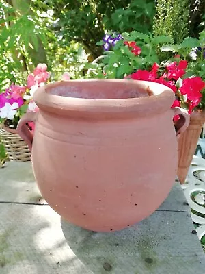 Vintage Hand Thrown Urn Plant Pot Planter Side Handles 18.5cm High • £35