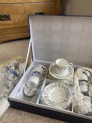 £40 • Buy Aynsley Wild Tudor 6x Boxed Espresso Sized Coffee Cups & Saucers - Bone China
