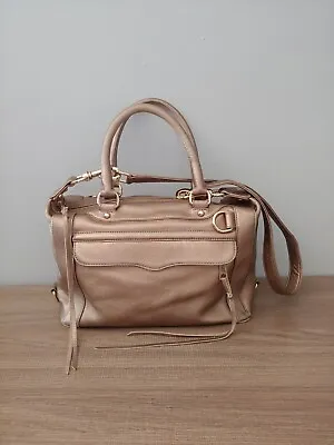 Rebecca Minkoff Morning After Bag MAB Gold Pebbled Leather Satchel Carry On Bag • $35