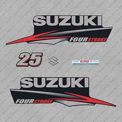 Suzuki 25HP Four Stroke Outboard Engine Decals Sticker Set Reproduction 25 HP • $53.99