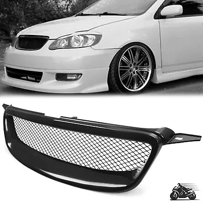 For Toyota Corolla 03-07 Glossy Black Metal Mesh Front Bumper Hood Grill Grille • $25.95