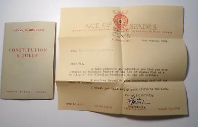 Original Ace Of Spades Club Aviator Fighter Pilot Korean War Letter • $145