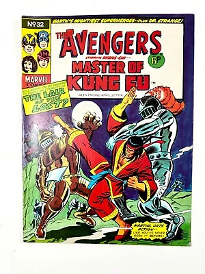 Vintage Marvel Comic - The Avengers - Master Of Kung Fu - Apr. 1974  No. 32 • £4.99