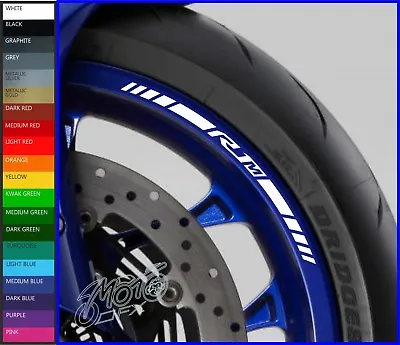 8 X YAMAHA R1M Wheel Rim Decals Stickers - 20 Colours Available - Yzf R1 M 1000 • £9.98