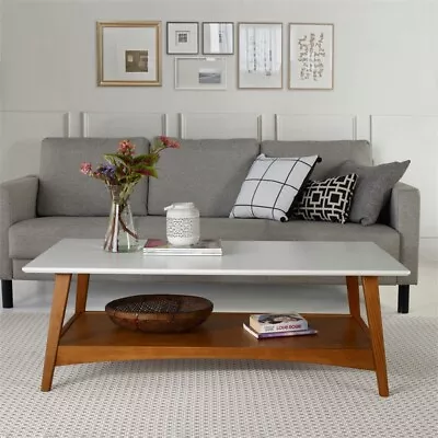 Mid Century Modern Coffee Table Castanho And White Finish • $198.41