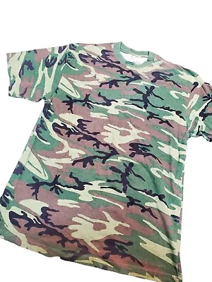 Vintage Foot Locker Green Camo Large T-Shirt Short Sleeve Tee 100% Cotton  • $19.99