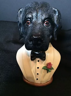 Silvestri Black Labrador Retriever Fancy White Tuxedo Dog Bookend • $12.99