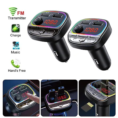 Car Wireless Bluetooth FM Transmitter MP3 Player USB Car Fast Charger Adapter.· • £7.49