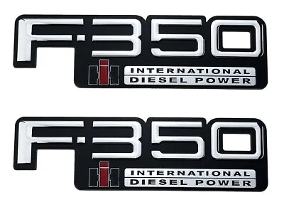 2pcs F350 International Diesel Power Fit For 83-94 Fender Badge Emblem (Chrome) • $25.99