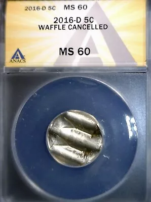 2016d ERROR ANACS MS60 WAFFLED Jefferson Nickel BU+ Coin STRUCK Waffle W Details • $89.99