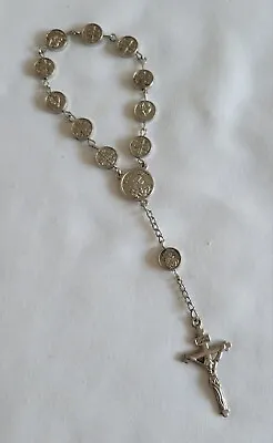 Vintage Pocket / Mini Rosary / St. Anthony Pray For Us / Silver Tone  • $7.99