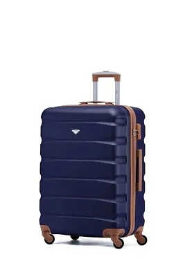 Flight Knight  4 Wheel ABS Large Hard Case Suitcases Cabin Navy/Tan Next Brand • £37.99