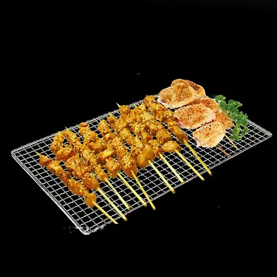 BBQ Grill Mesh Camping Cooking Hibachi Yakitori Stainless Steel 31.5cm X 19cm • $11.95