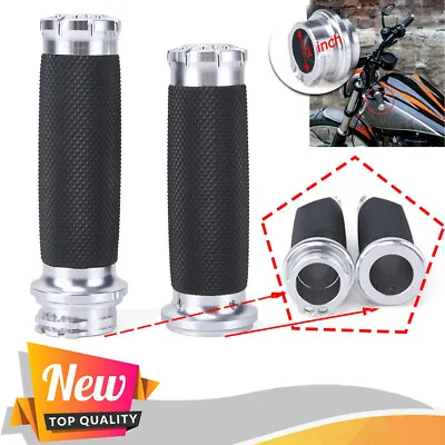 Black 1  Motorcycle Handle Bar Hand Grips For Yamaha V-Star 650 XVS650A Classic • $23.45