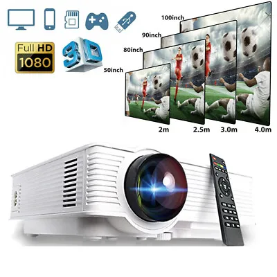 $128.25 • Buy Portable Mini Projector Full HD 1080P Smart Home Theater Cinema HDMI VGA USB SD