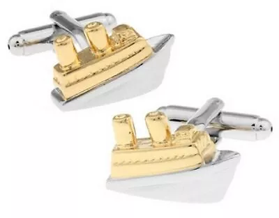 Pair Ship Cuise Liner Boat Cufflinks Shirt Yacht Sailing Cruising Silver Gold Uk • $12.18