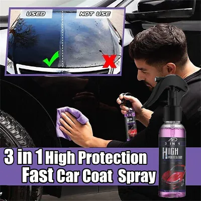 100ML 3 In 1 High Protection Quick Car Coat Ceramic Coating Spray Hydrophobic US • $9.45