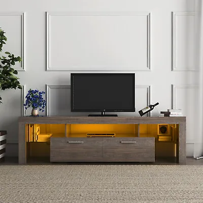 Modern TV Stand LED Entertainment Center For 70'' TV Media Console With Drawers • $185.99