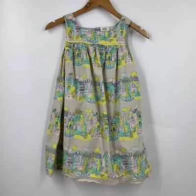 Mini Boden Girls European City Scape Flowy Sleeveless House Dress Size 9-10Y • $24.99