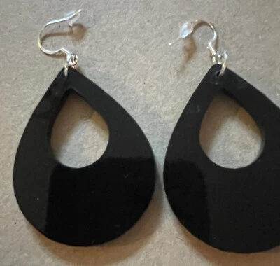 60s 70s 80s TEARDROP Disco Retro Large  Dangle Drop Earrings  Funky Gift Uk Made • £3.50