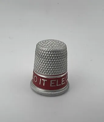 DO IT ELECTRICALLY Old Vintage Tin Sewing Thimble • $7.99