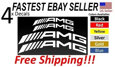 Curved AMG Mercedes Benz Brake Caliper Vinyl Decal Sticker FREE SHIPPING • $5.99