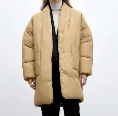 Zara Limited Edition Camel Oversized Puffer Coat Size M • $85.19