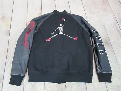 Staple Pigeon NYC X Naturel Til Death Skeleton Jumpman Rose Varsity Jacket Lrg * • $89.99