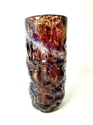 Mdina Art Glass Vase Michael Harris Signed Brutalist 1970s Rare 7 In Malta • $225