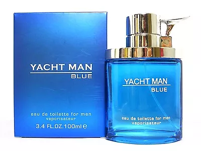 YACHT MAN BLUE Eau De Toilette Spray FOR MEN 3.4 Oz / 100 Ml BRAND NEW IN BOX!!! • $12.99