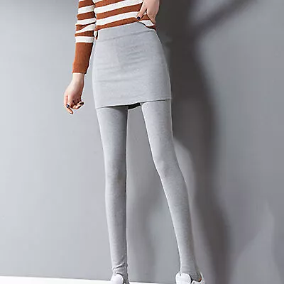 Women Trousers Solid Color Elastic Waist Korean Style Skirted Pants Female • $21.75