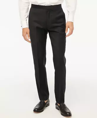 J Crew Pants Mens 31 Black Thompson Tuxedo Slim Wool Flat Front 32 Inseam AZ236 • $70.20