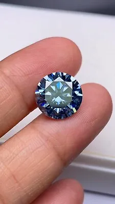 Certified 2 Ct Round Cut Natural Blue Diamond Grade Color VVS1/D +1Free Gift • $44.20