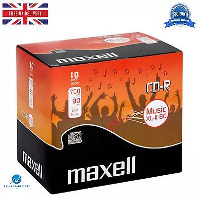 £12.99 • Buy Maxell CD-R Audio CDR XL-II 80 Blank 10 Pack Jewel Cased Audio Music CD's NEW HQ