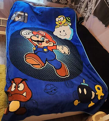 2010 Official Nintendo SUPER MARIO Fleece Twin Blanket 60 X 90 RARE • $25