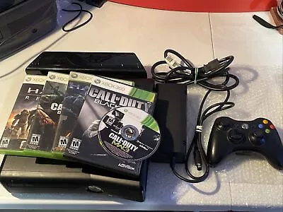 Microsoft XBox 360 S Slim 250GB Black System Bundle Call Of Duty Halo Lot Tested • $99.99