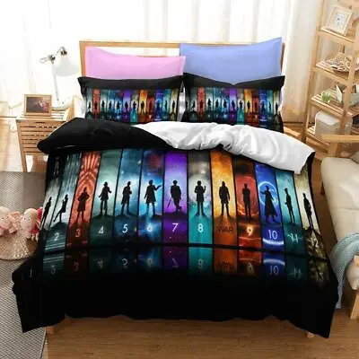 £36.32 • Buy 3D Doctor Who Bedding Set Duvet Cover TARDIS Check Comforter Cover Pillowcase 
