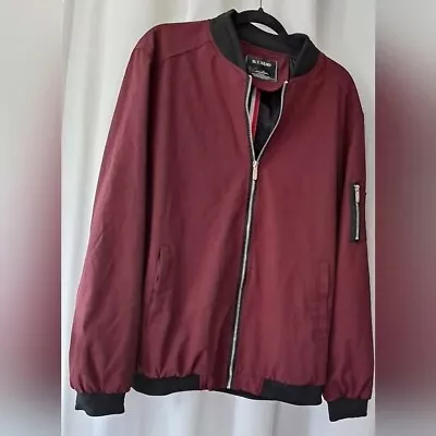 H.T. Niao Lightweight Bomber Jacket/Windbreaker Burgundy & Black Size Large • $18