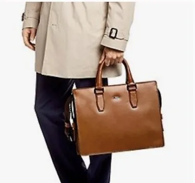 £450 • Buy Hugo Boss Men's Lagend Leather Briefcase Bag BNIB With Tags And In Dust Cover