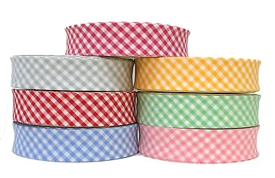 £1.75 • Buy 30mm GINGHAM POLY COTTON 1/4   CHECK BIAS BINDING~CHOICE OF COLOURS AND LENGTHS