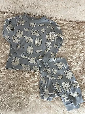 Hanna Andersson Pajamas Boy Girl Polar Bear Blue Christmas Size 4 • $4.27