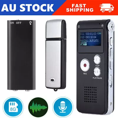 8GB Digital Voice Recorder Audio Recording Voice Activated Dictaphone Player • $23.99