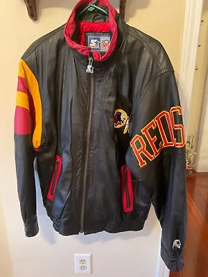 Vintage Starter Washington Redskins NFL Football Leather Jacket Size X Large • $159.99