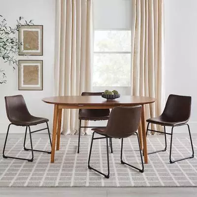 Welwick Designs Dining Table 40-60  Mid-Century Oval Solid Wood Caramel (Seat 6) • $448.90