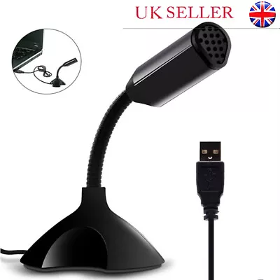 1Pc USB Plug And Play Microphone Conference Computer Voice Chat Durable Speaker • £7.96