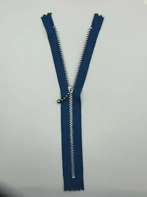 Zip Blue YKK 19.5cm Closed-end Ball Chain Pull  Zipper Overall Length 23cm • £1