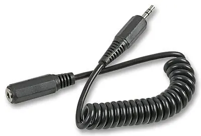 3.5mm Stereo Jack Extension CABLE Male To Female Coiled Lead 1m CURLY • £3.69