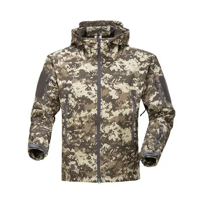 Shark Skin Soft Shell Tactical Waterproof Windbreaker Fleece Coat Camouf Jacket • $59.20