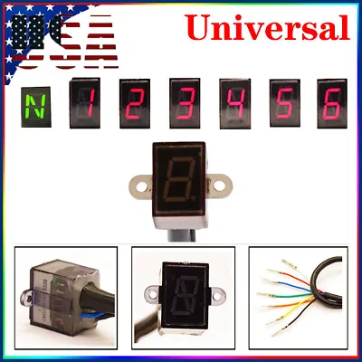 Universal Motorcycle 6 Speed N-6 Digital Gear Indicator Shift Lever Display USA • $29.39